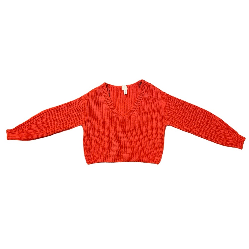 H&M Women’s Orange Chunky Sweater - Size M